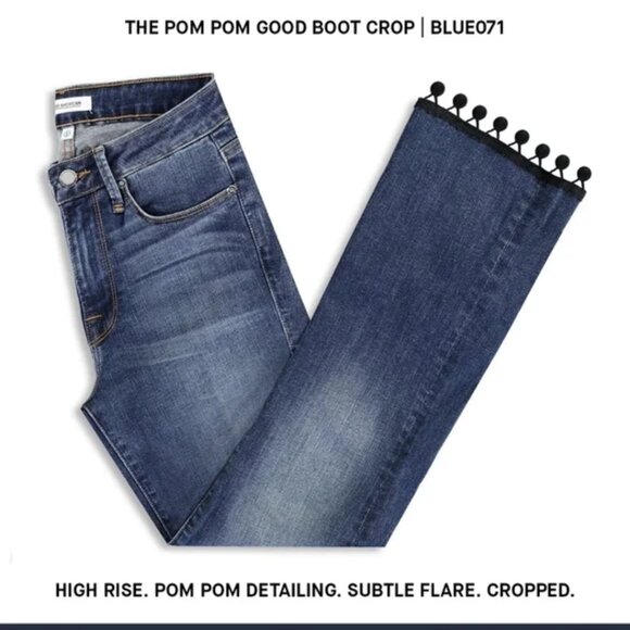 Good American The Pom Pom Good Boot Crop Jeans - Picture 2 of 9